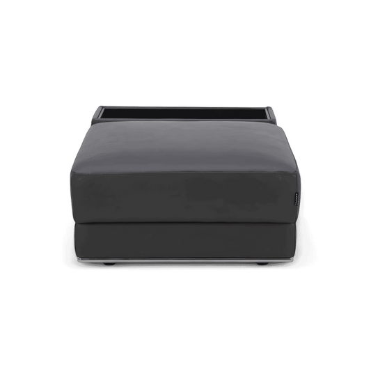 Ottoman in Elephant Gray with Soft Velvet Fabric