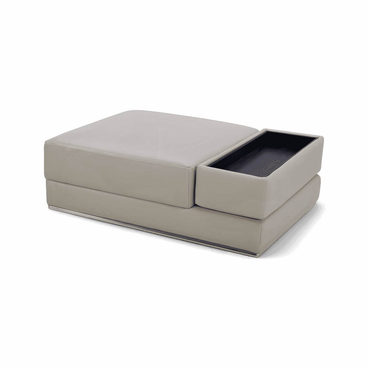 Ottoman Light Gray with Button Tufted Design