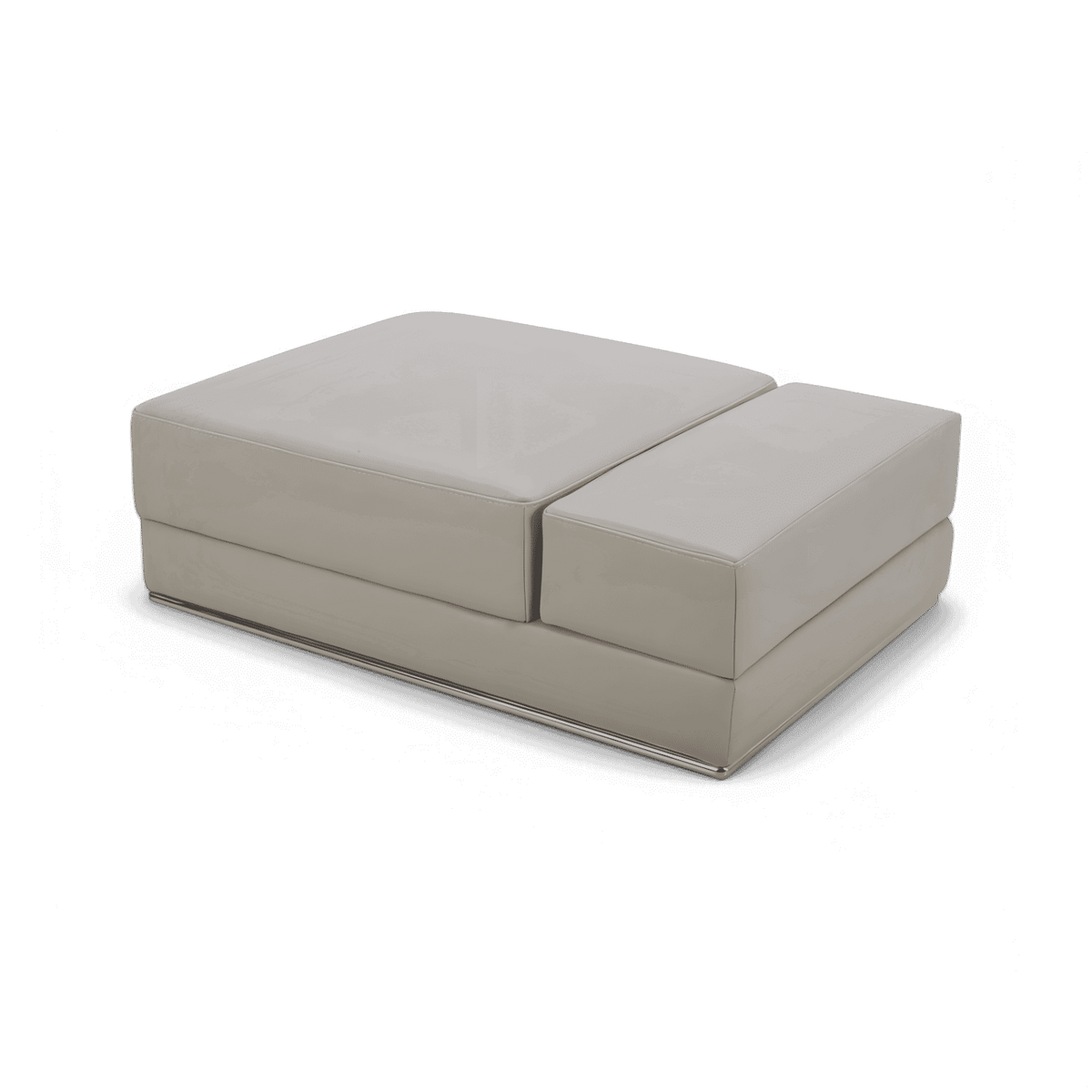 Ottoman Light Gray with Button Tufted Design