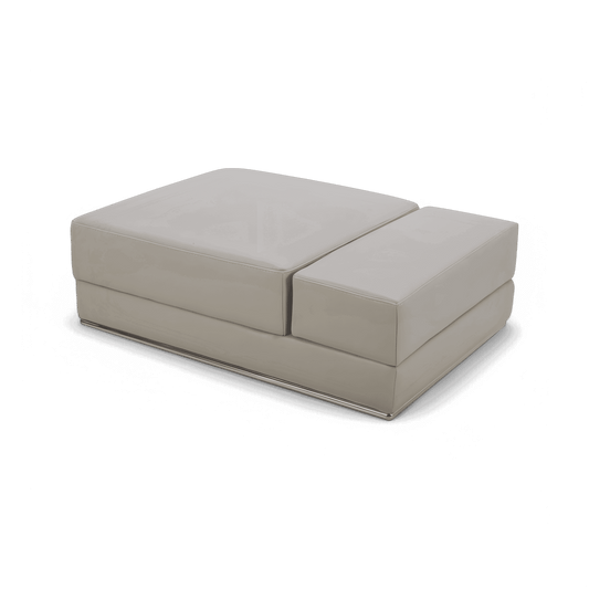 Ottoman Light Gray with Button Tufted Design