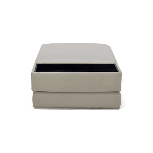 Ottoman Light Gray with Button Tufted Design