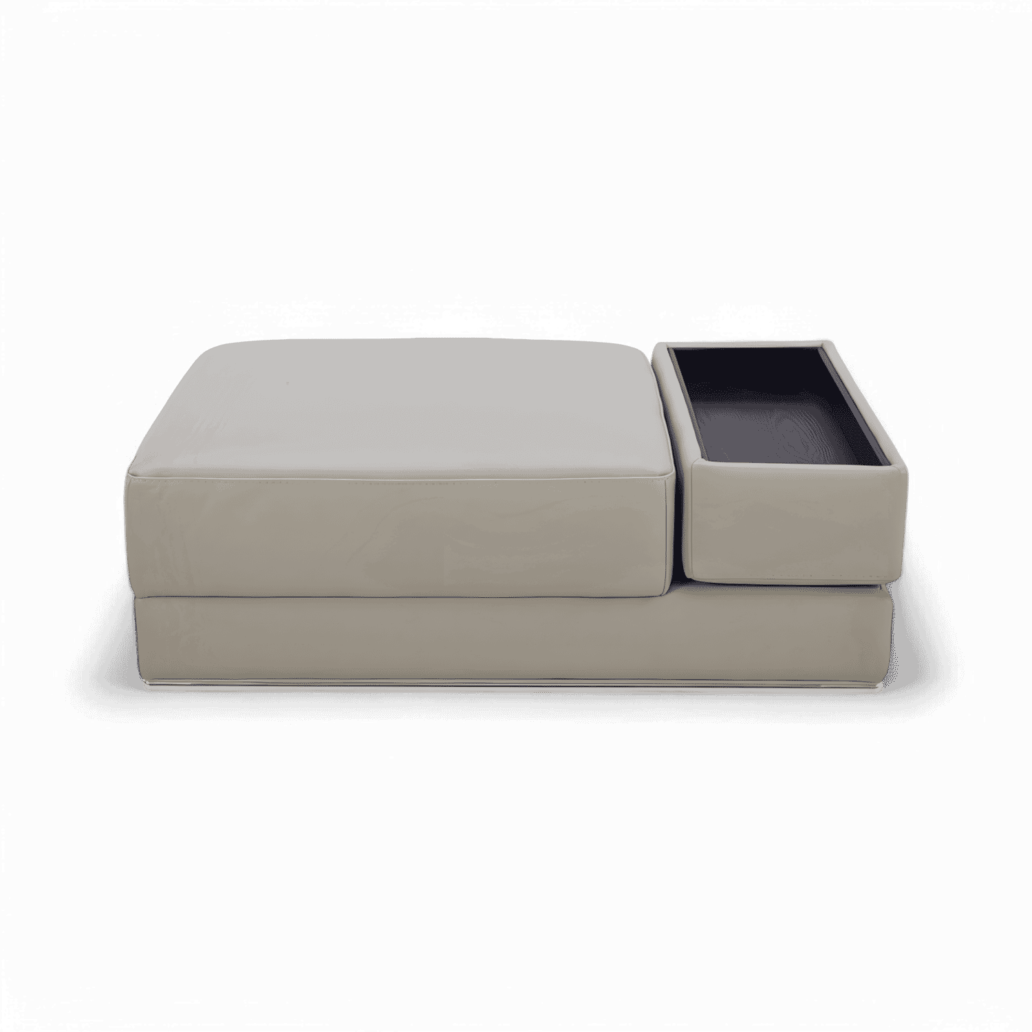 Ottoman Light Gray with Button Tufted Design