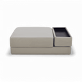 Ottoman Light Gray with Button Tufted Design