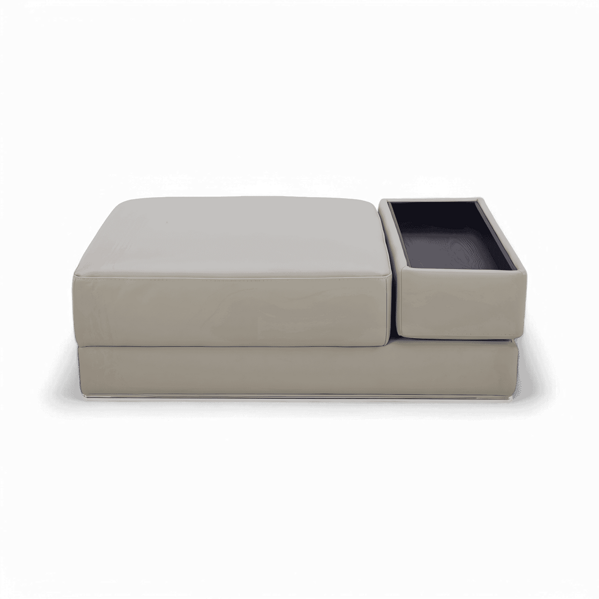 Ottoman Light Gray with Button Tufted Design
