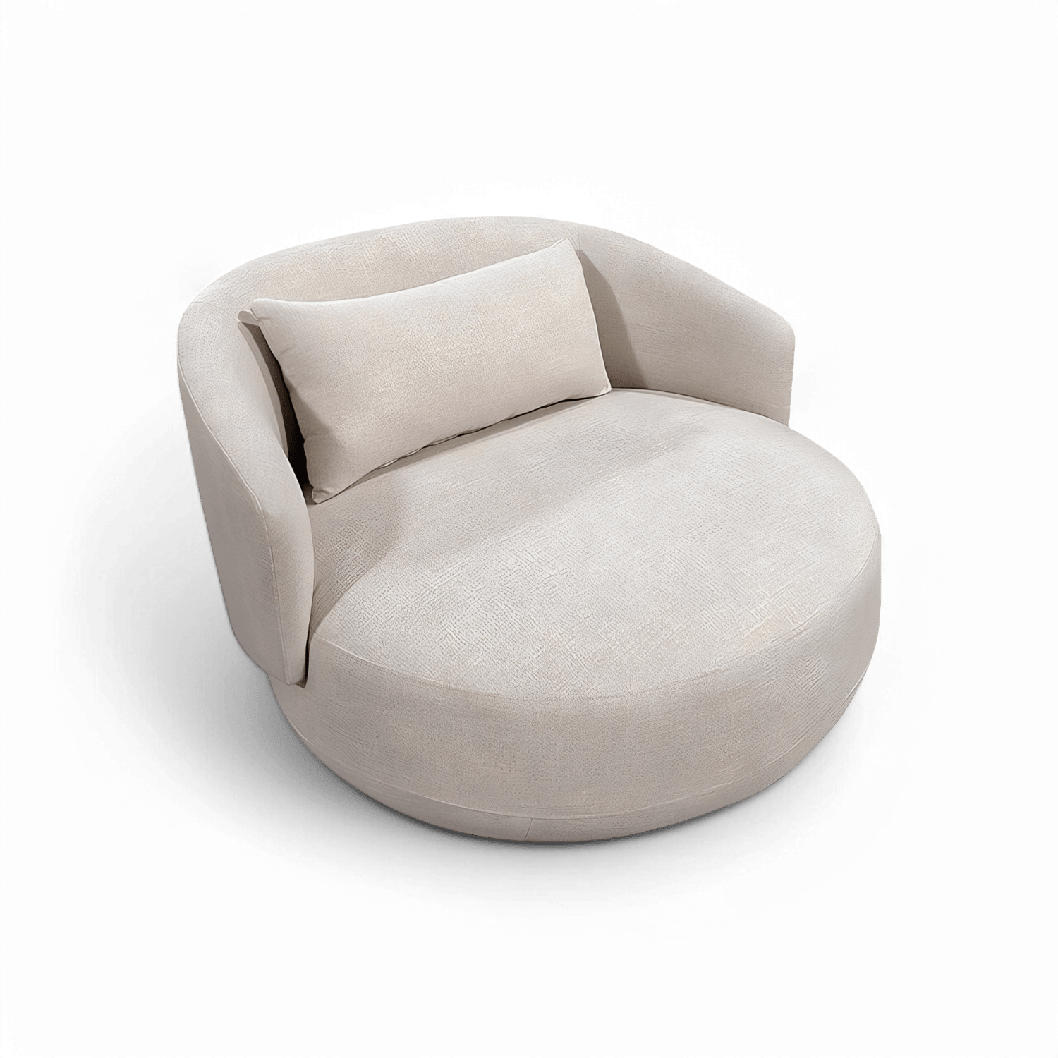 Loveseat in Cream Fabric with Curved Arms