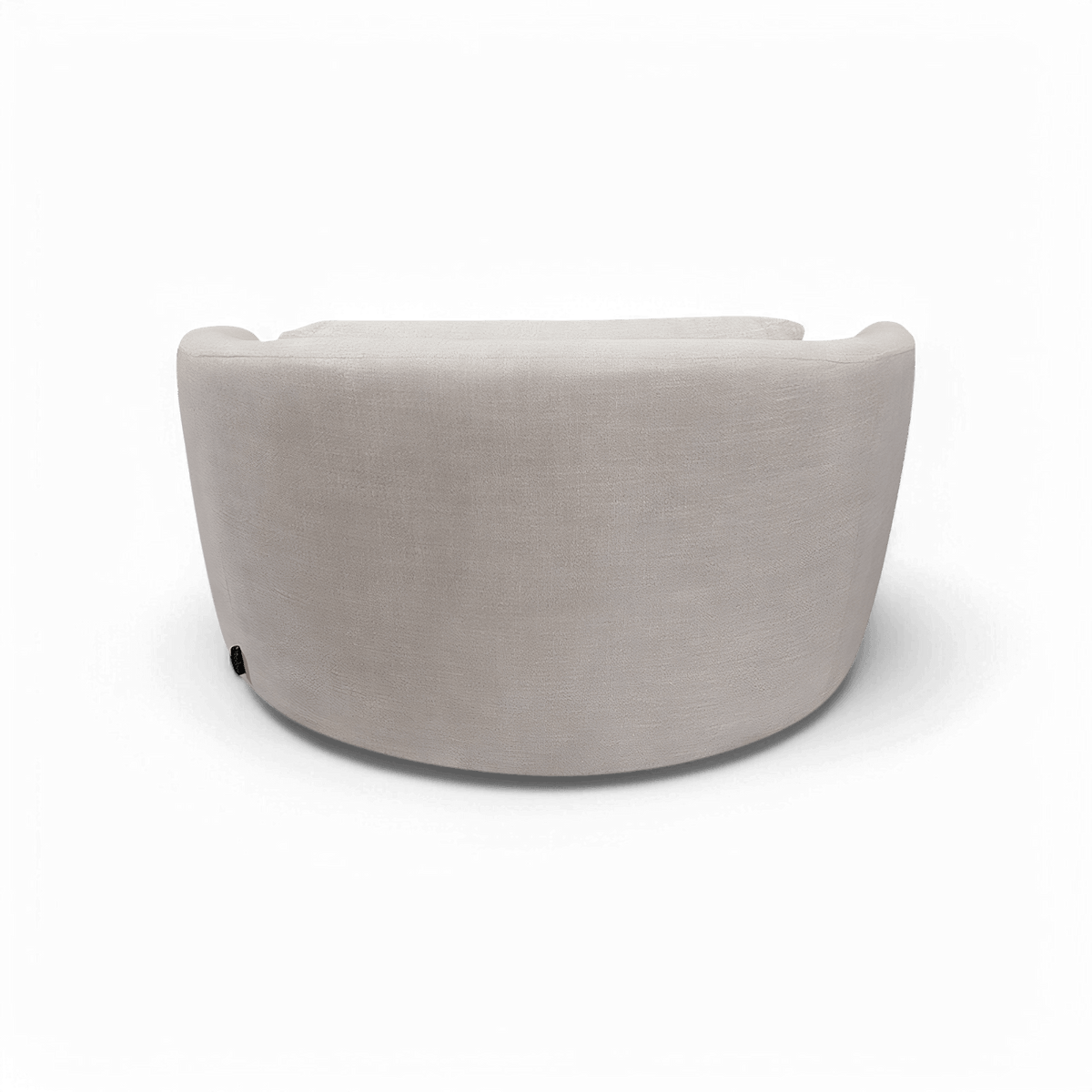 Loveseat in Cream Fabric with Curved Arms