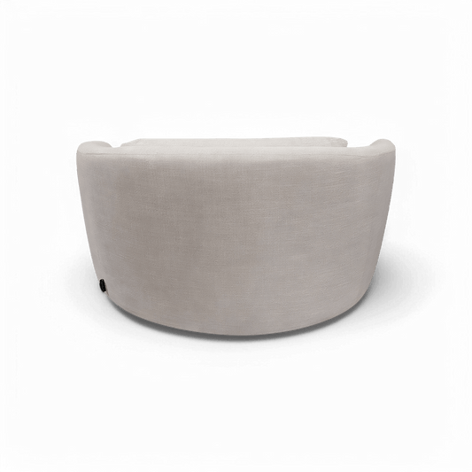 Loveseat in Cream Fabric with Curved Arms