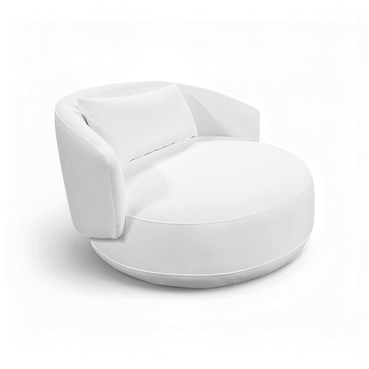 Loveseat in White with Elegant Curved Arms