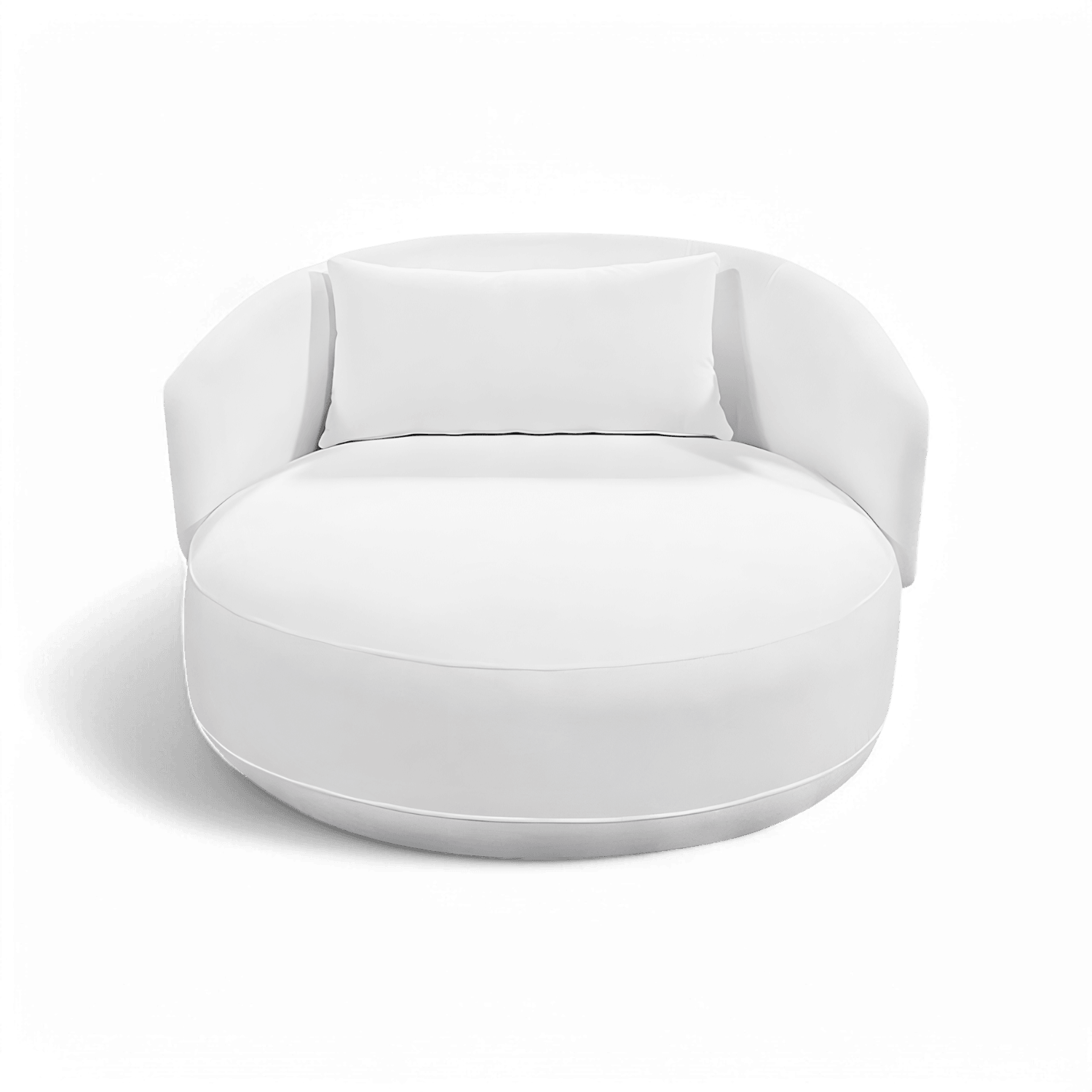 Loveseat in White with Elegant Curved Arms