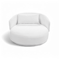 Loveseat in White with Elegant Curved Arms
