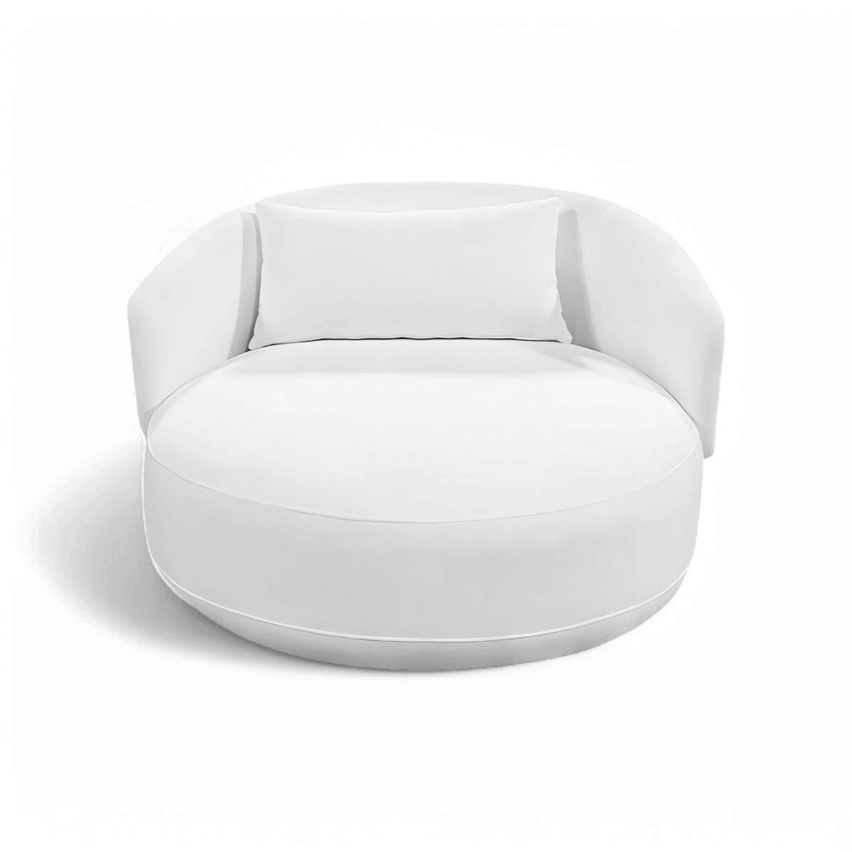 Loveseat in White with Elegant Curved Arms
