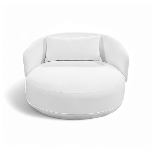 Loveseat in White with Elegant Curved Arms