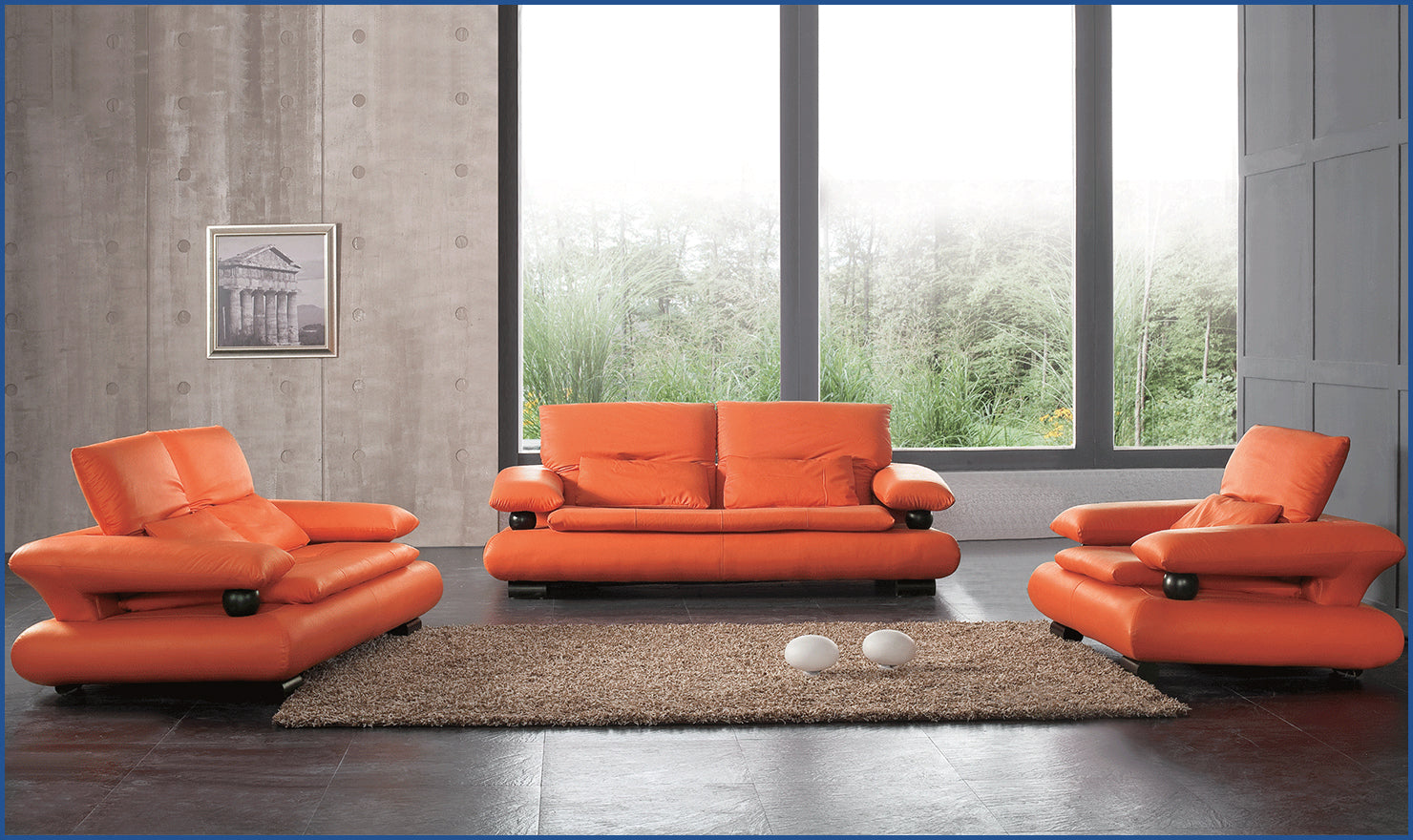 Archer Sofa in Soft Fabric with Sleek Armrests
