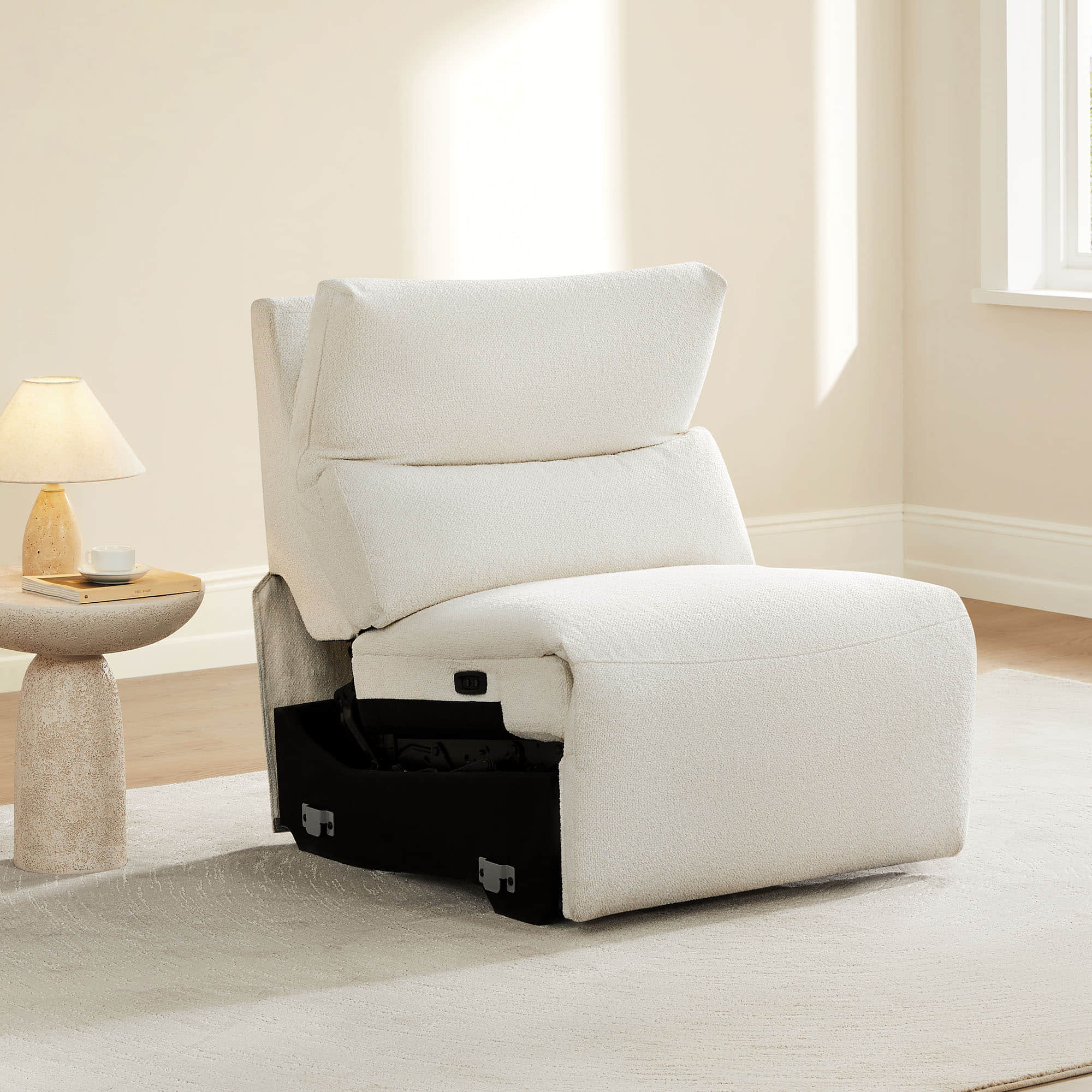 Armless Chair in Skyline Fabric Design