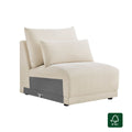 Armless Chair in Soft Fabric with Elegant Curved Design