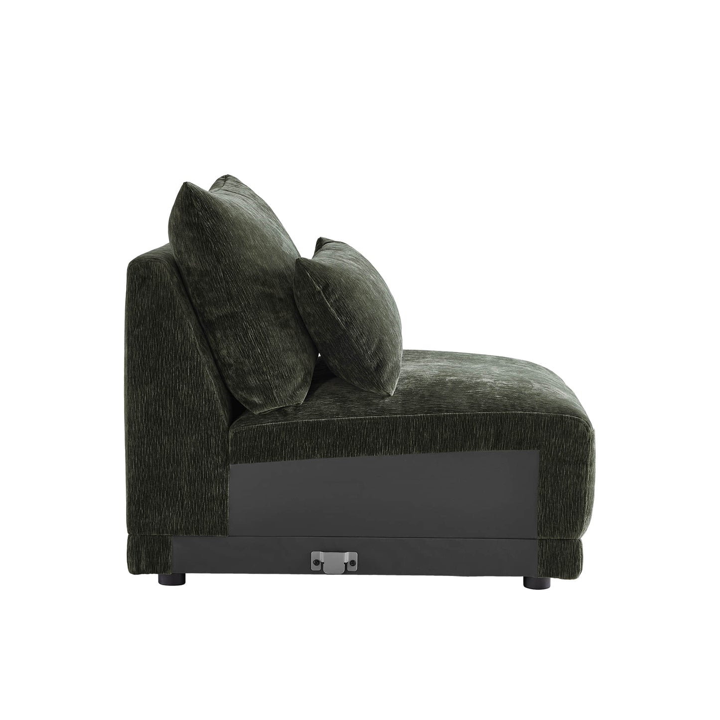 Armless Chair in Soft Fabric with Elegant Curved Design