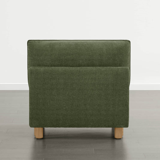Armless Chair in Soft Fabric with Minimalist Design