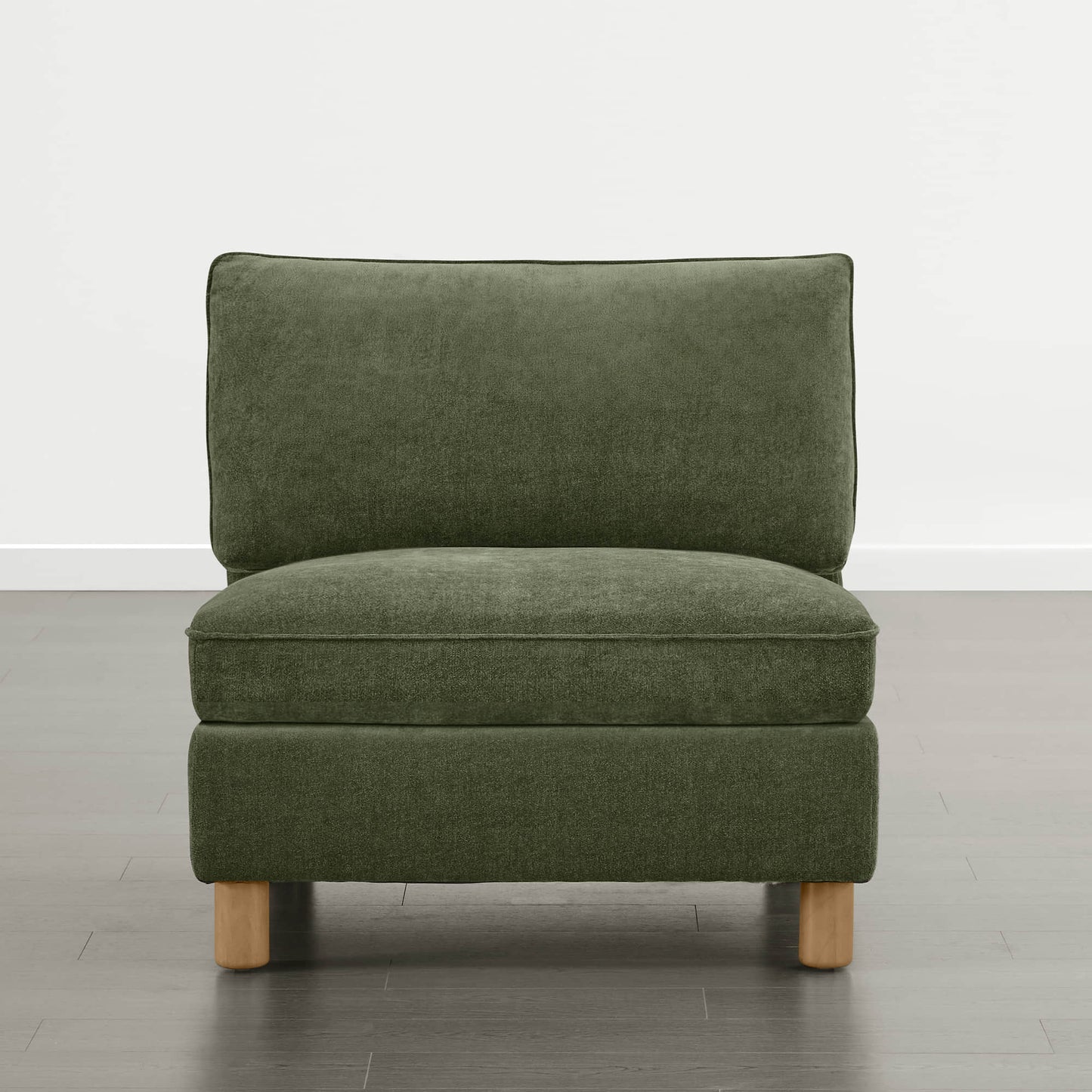 Armless Chair in Soft Fabric with Minimalist Design