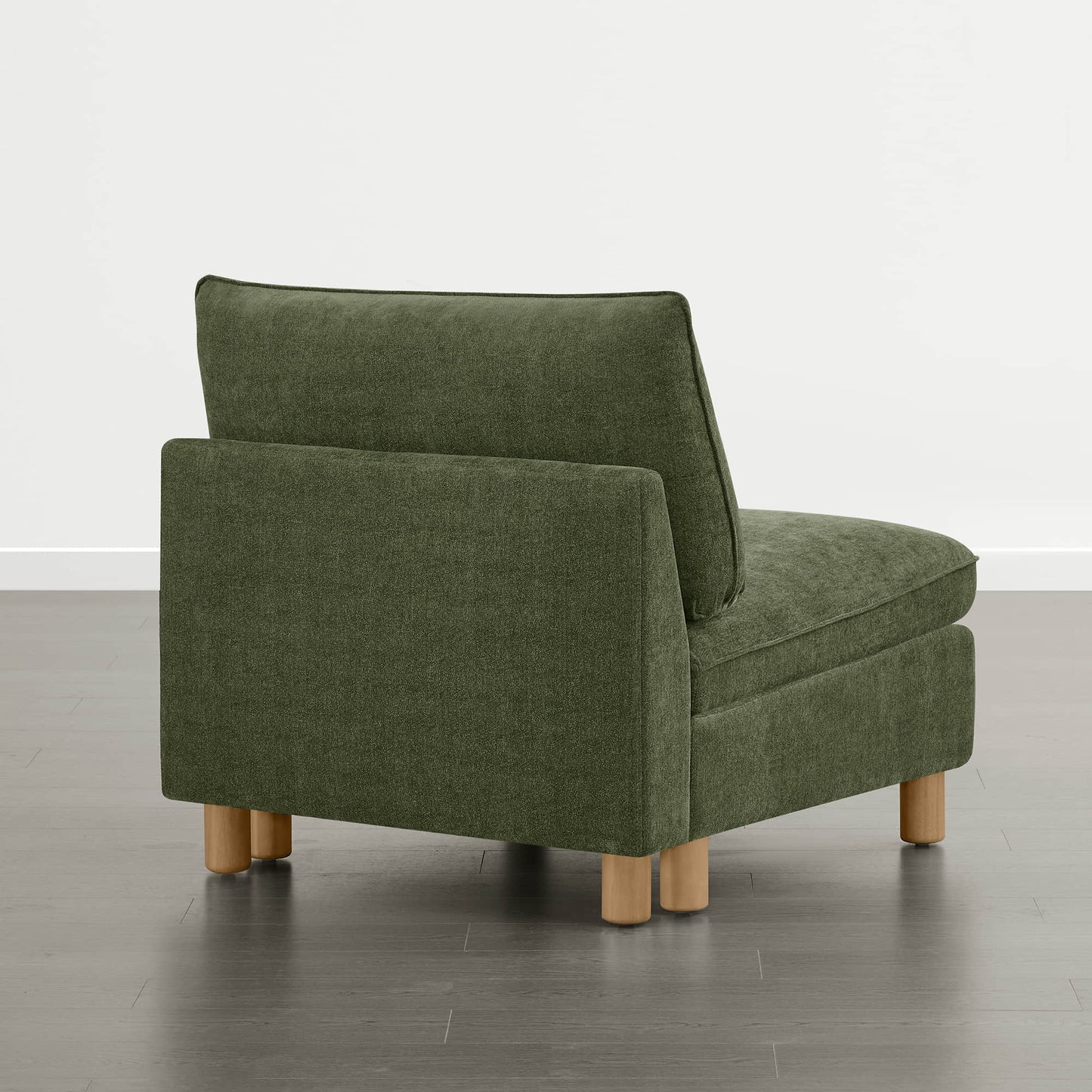 Armless Chair in Soft Fabric with Minimalist Design