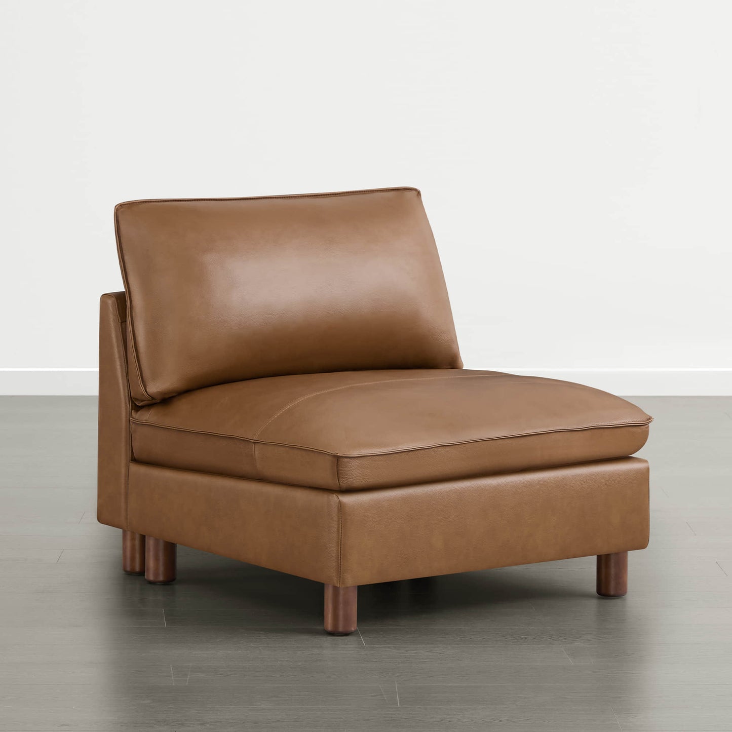 Armless Chair in Soft Fabric with Minimalist Design