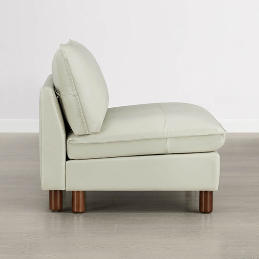 Armless Chair in Soft Fabric with Minimalist Design