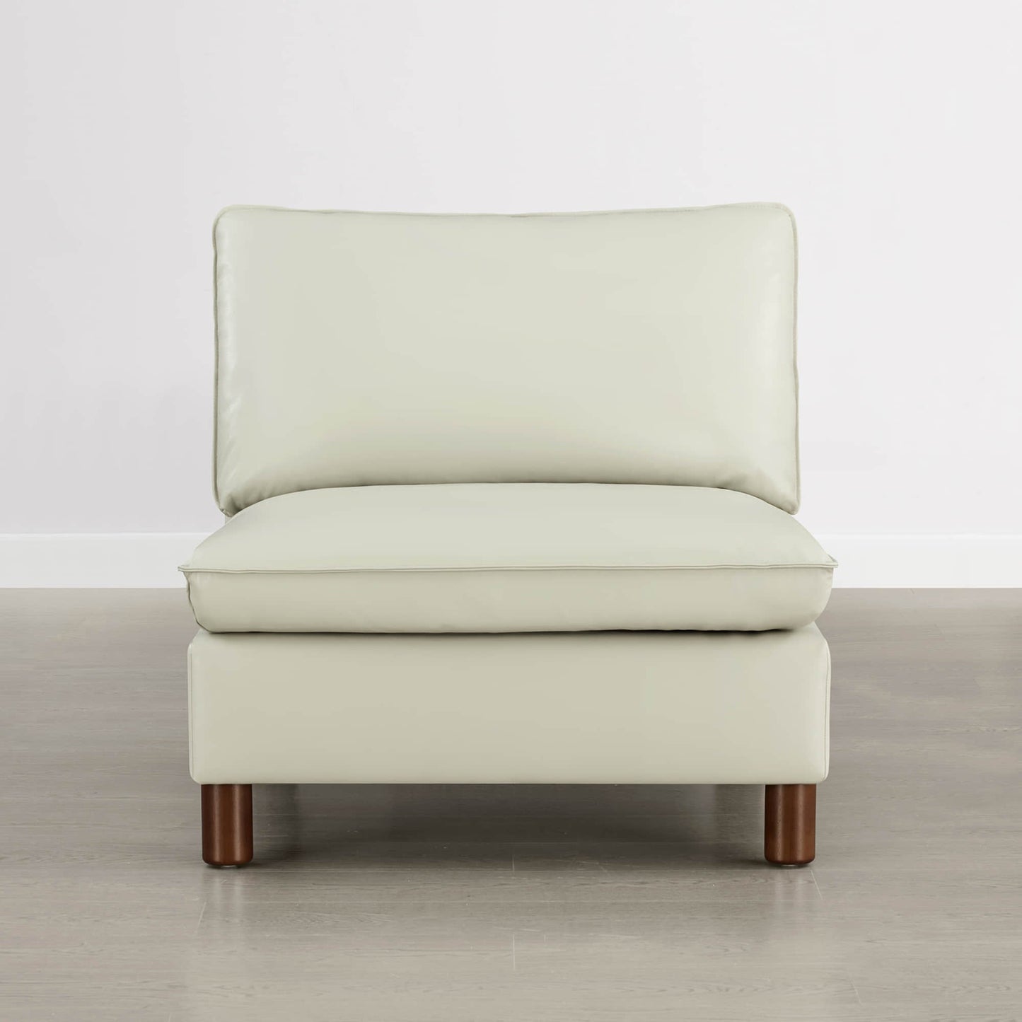 Armless Chair in Soft Fabric with Minimalist Design