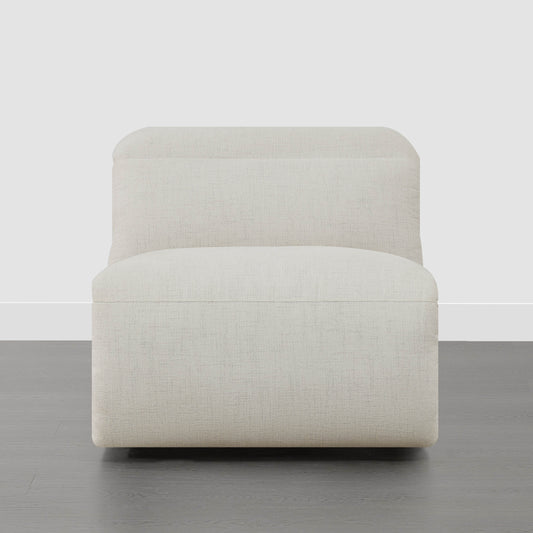 Armless Chair in Soft Fabric with Sleek Design