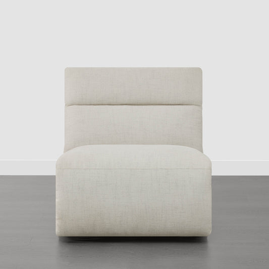 Armless Chair in Soft Fabric with Sleek Design