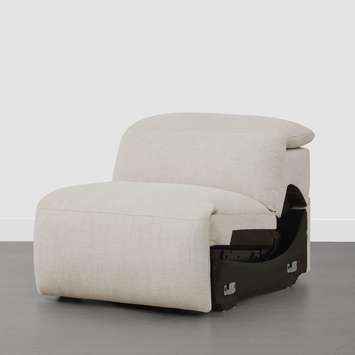 Armless Chair in Soft Fabric with Sleek Design