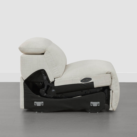 Armless Chair in Soft Fabric with Sleek Design