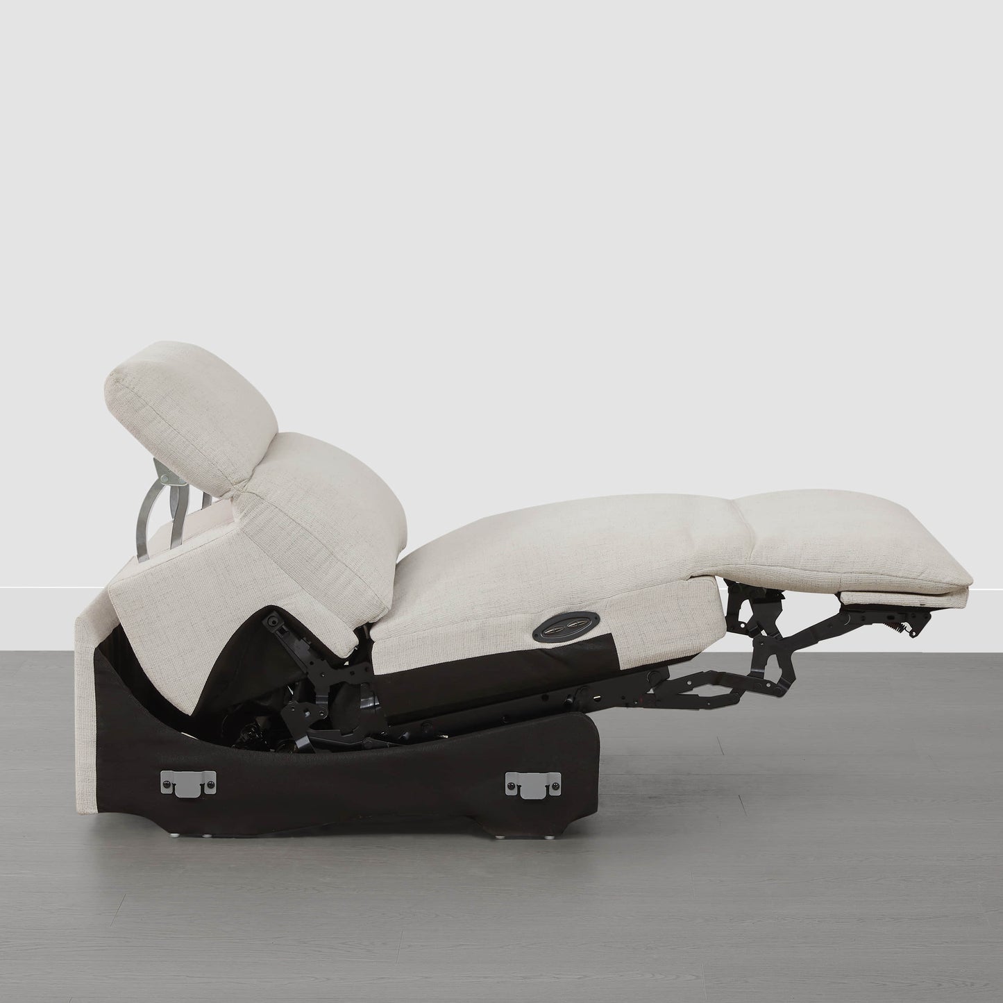 Armless Chair in Soft Fabric with Sleek Design