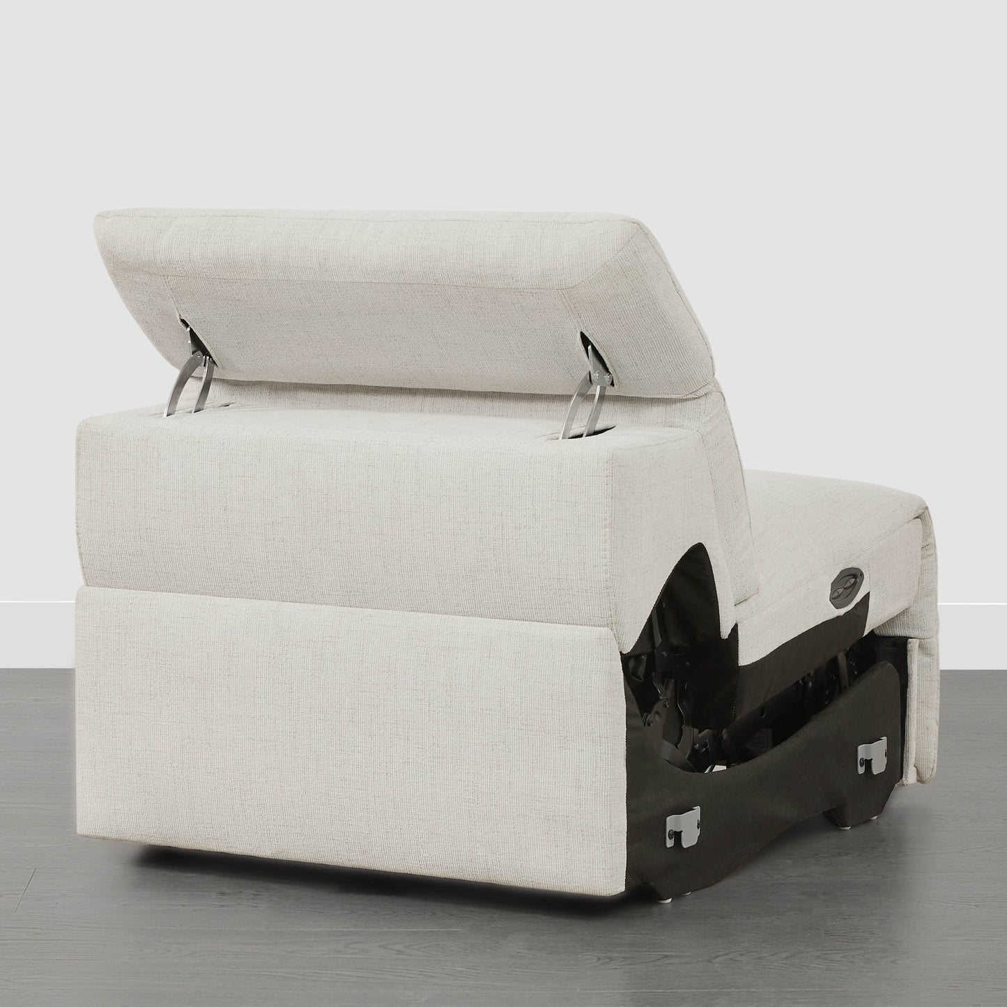 Armless Chair in Soft Fabric with Sleek Design