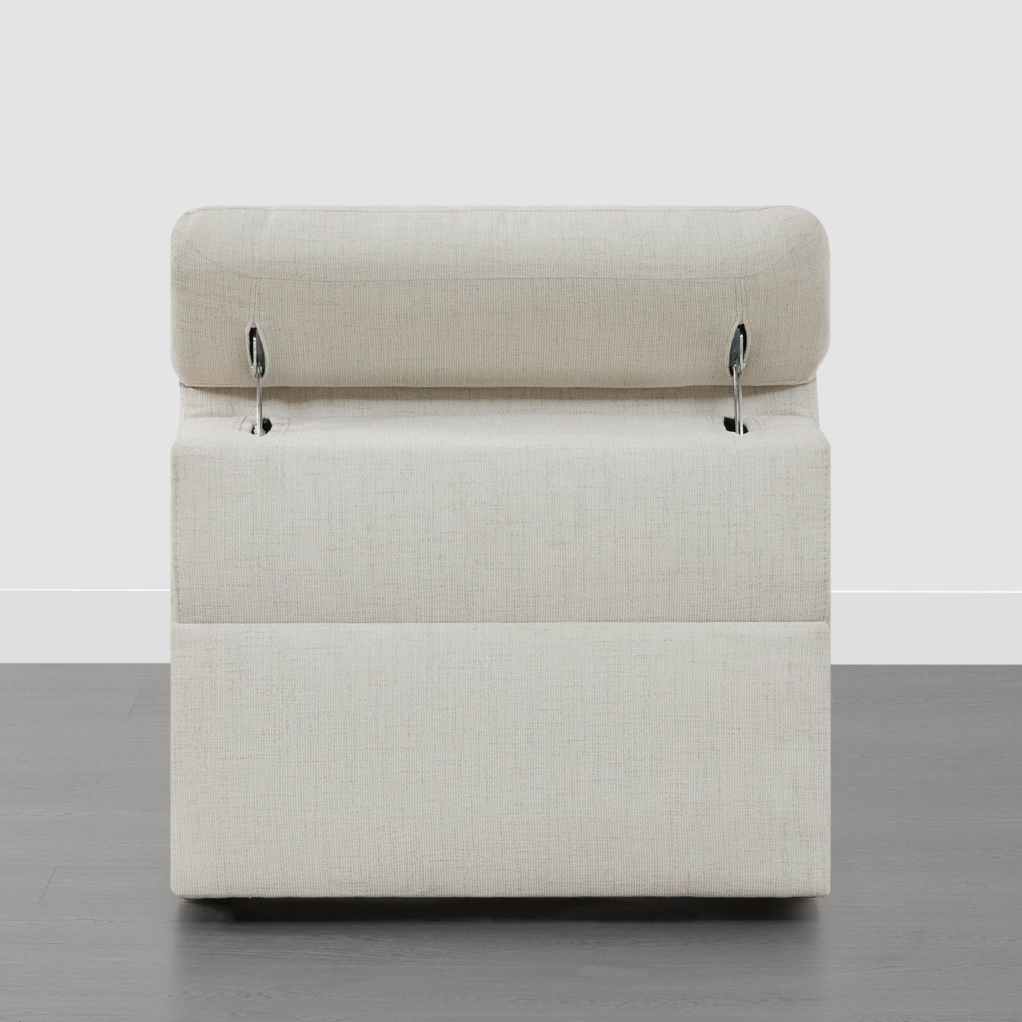 Armless Chair in Soft Fabric with Sleek Design