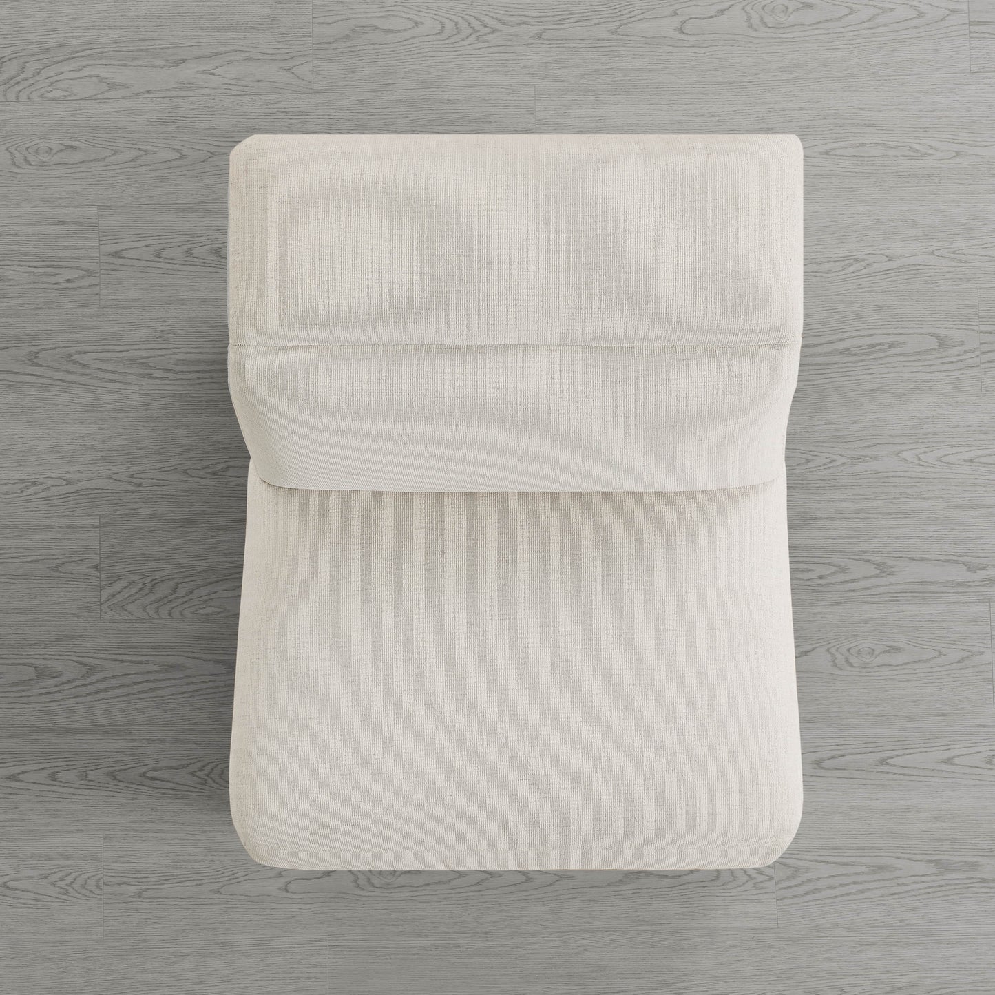 Armless Chair in Soft Fabric with Sleek Design