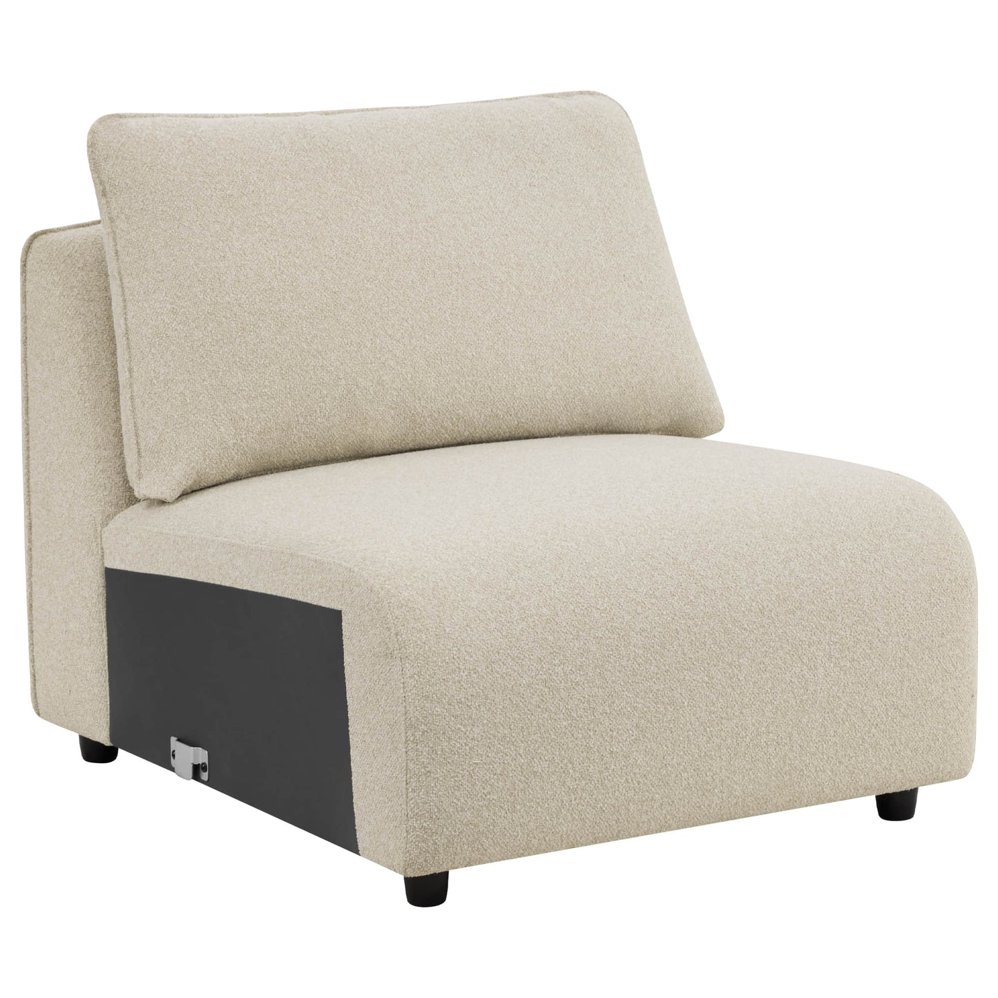 Armless Chair in Soft Velvet with Minimalist Design