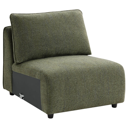 Armless Chair in Soft Velvet with Minimalist Design