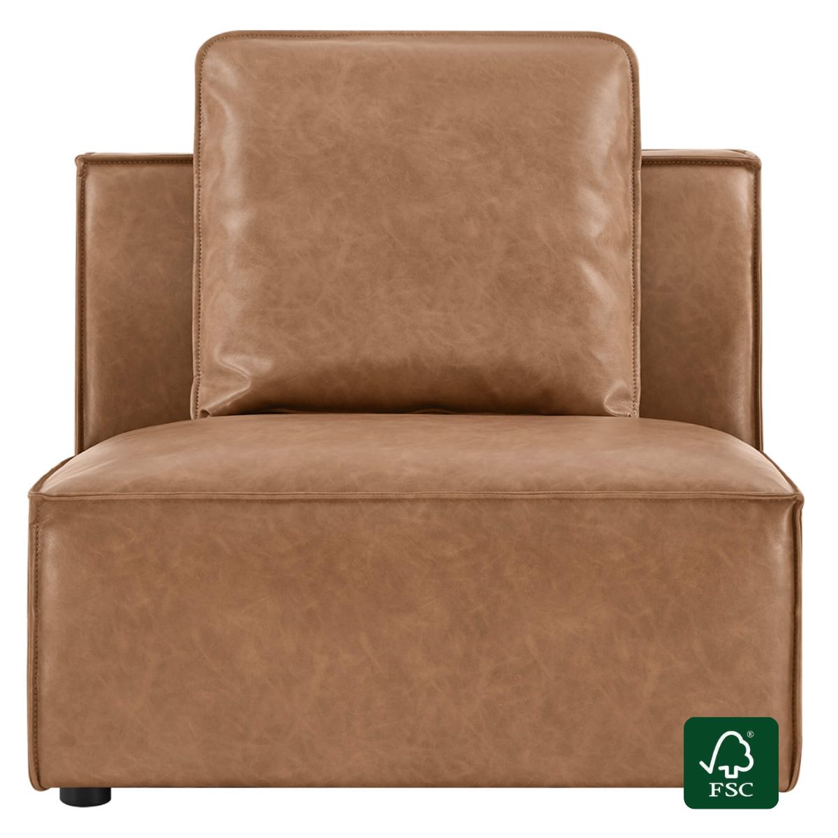 Armless Chair with Feather-Soft Cushion and Refined Piping