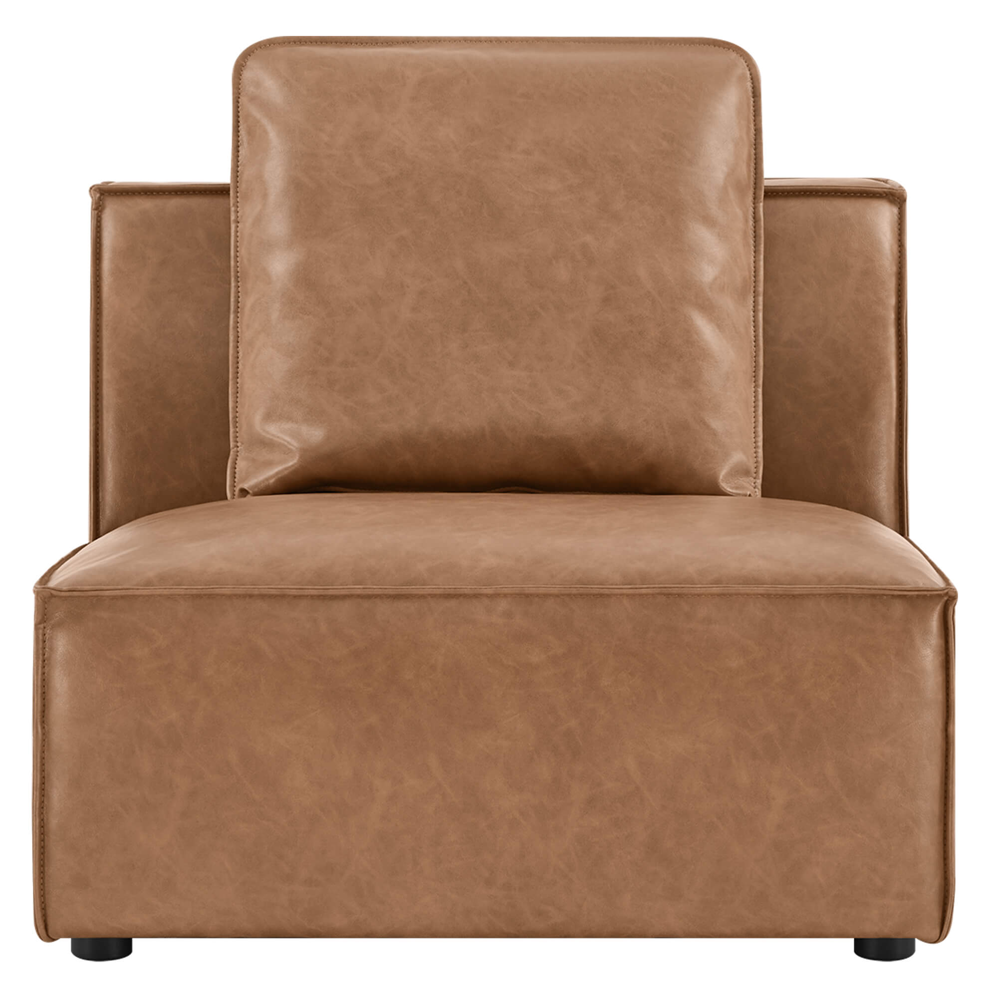 Armless Chair with Feather-Soft Cushion and Refined Piping