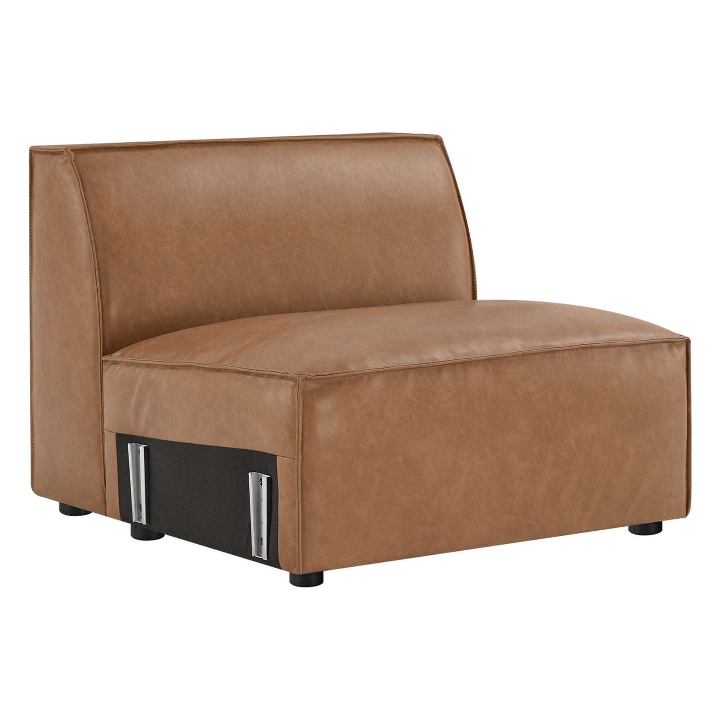 Armless Chair with Feather-Soft Cushion and Refined Piping