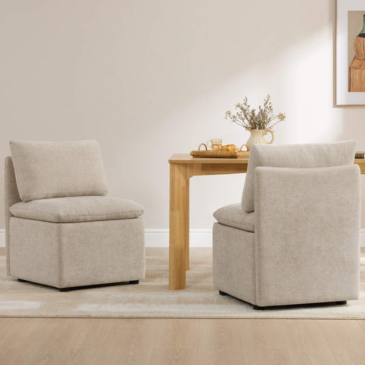 Armless Dining Chair in Minimalist Design with Storage