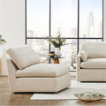 Armless Ottoman Chair with Soft Fabric Upholstery