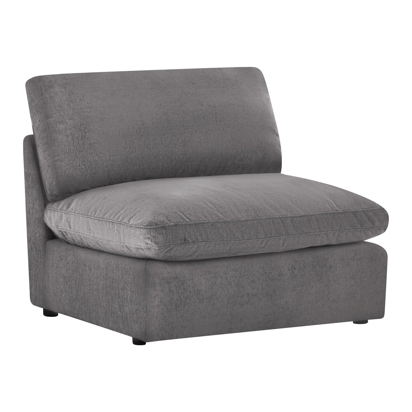 Armless Ottoman Chair with Soft Fabric Upholstery