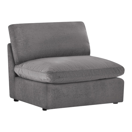 Armless Ottoman Chair with Soft Fabric Upholstery
