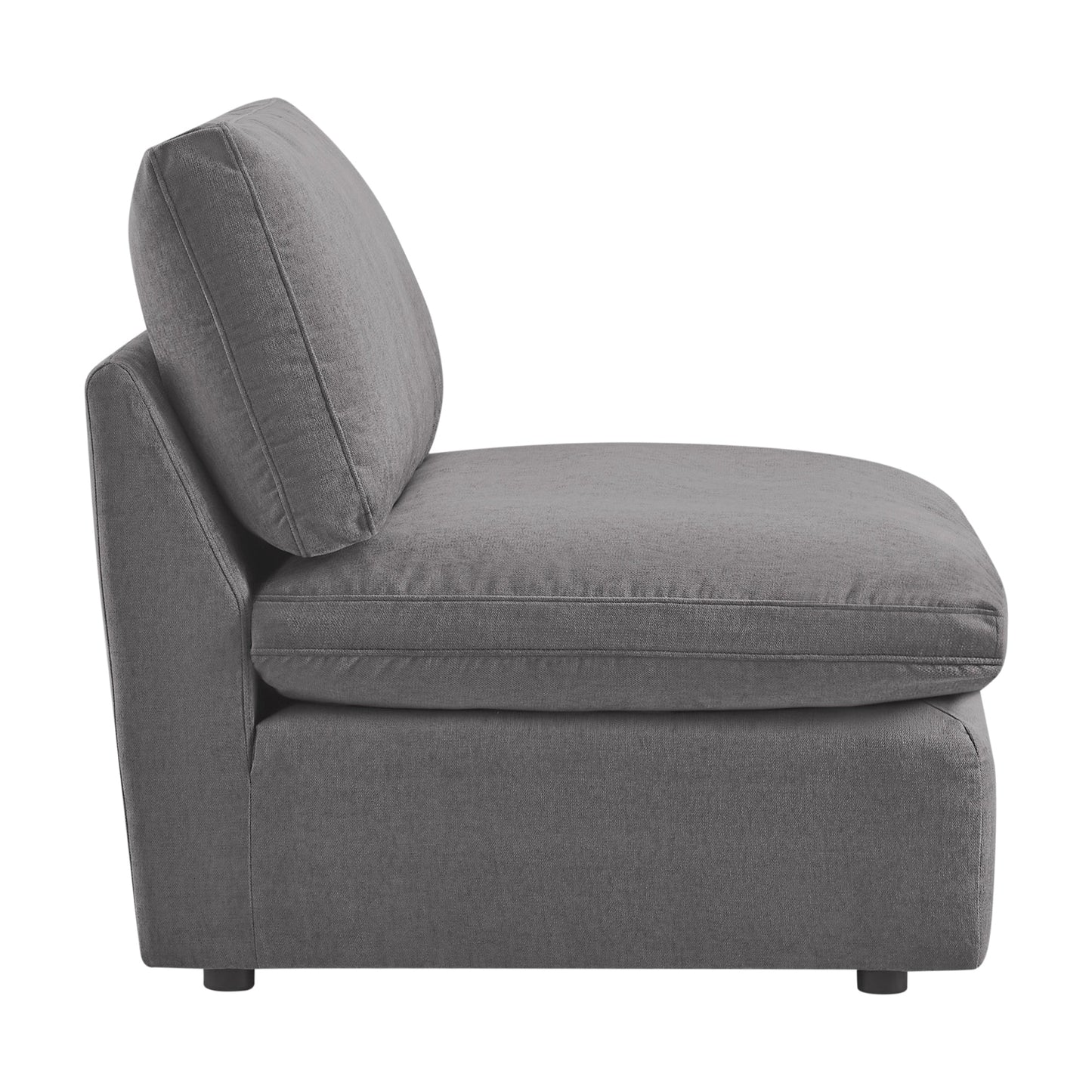 Armless Ottoman Chair with Soft Fabric Upholstery
