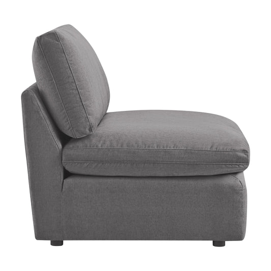 Armless Ottoman Chair with Soft Fabric Upholstery