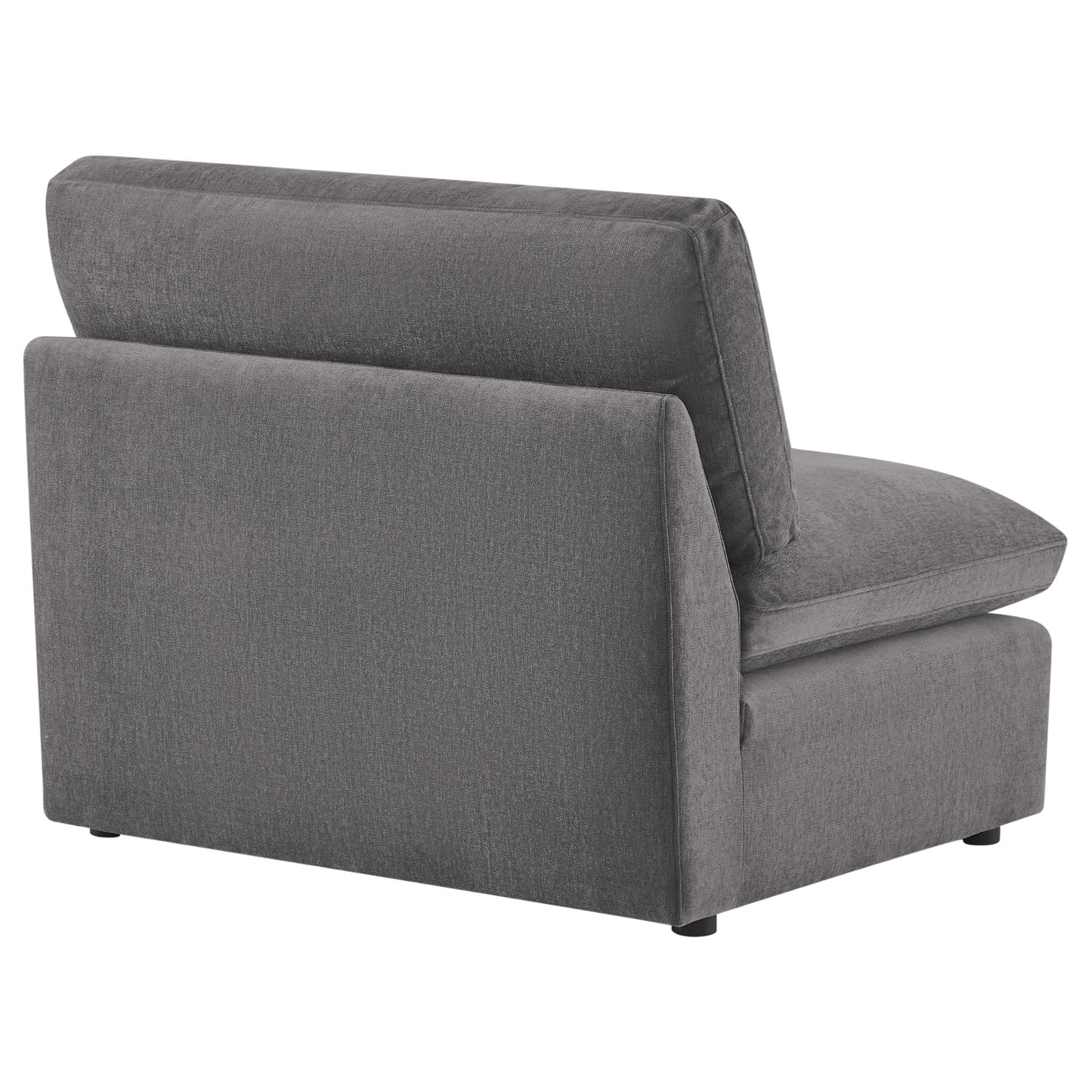 Armless Ottoman Chair with Soft Fabric Upholstery