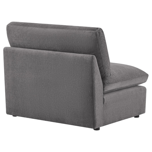 Armless Ottoman Chair with Soft Fabric Upholstery