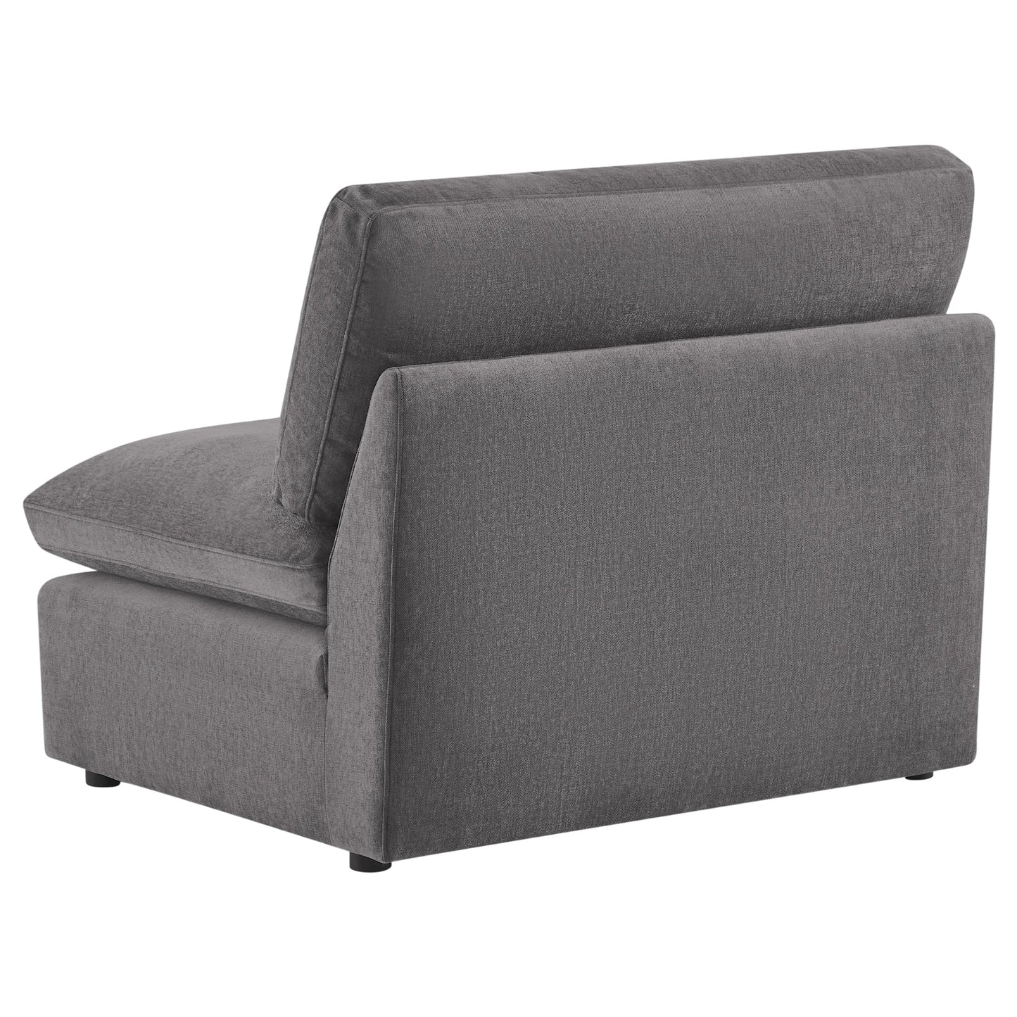 Armless Ottoman Chair with Soft Fabric Upholstery