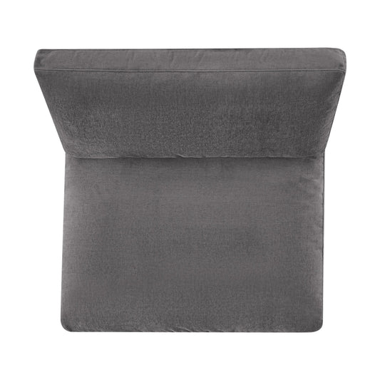 Armless Ottoman Chair with Soft Fabric Upholstery