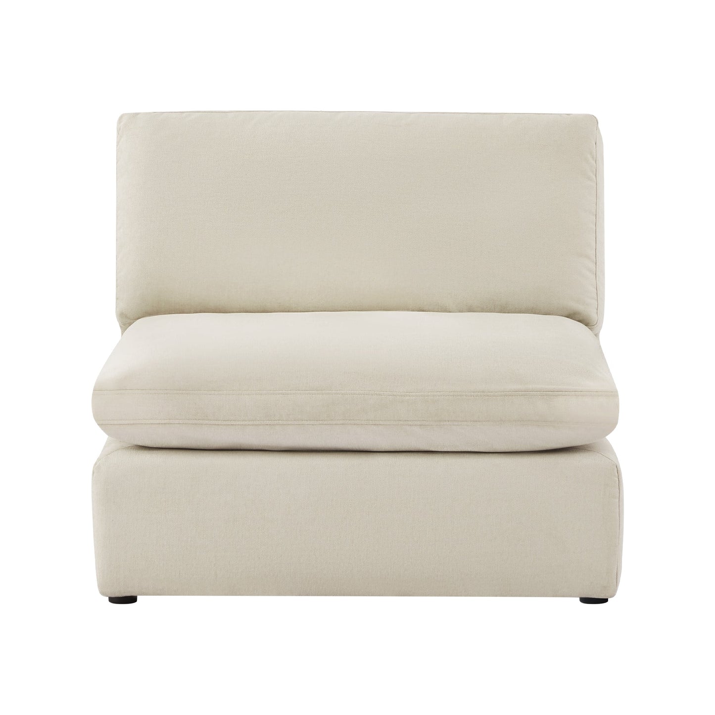 Armless Ottoman Chair with Soft Fabric Upholstery